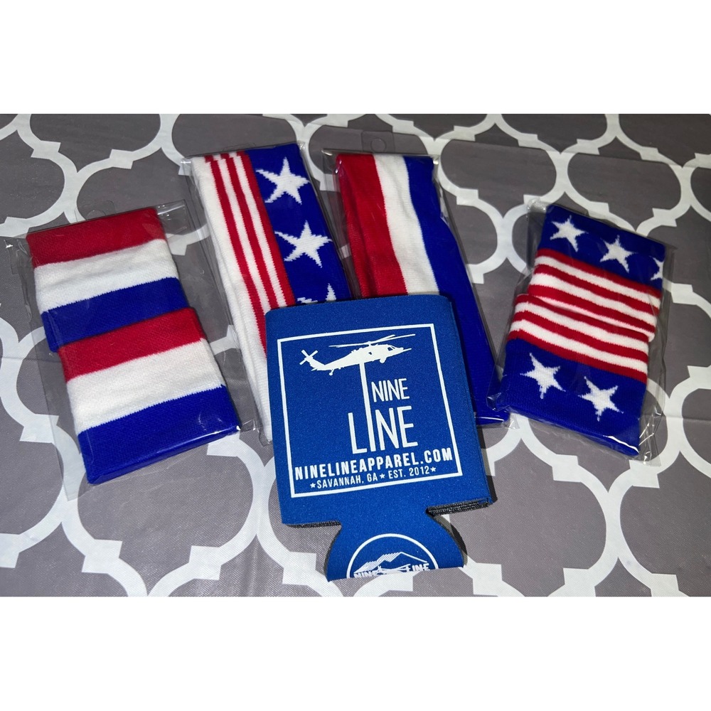 Nine Line‎ Apparel Accessory Bundle Unisex OS Red White Blue NWOT Patriotic Set